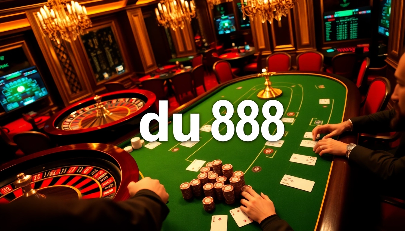 Engage with thrilling casino action featuring du 88 poker chips on a vibrant table.