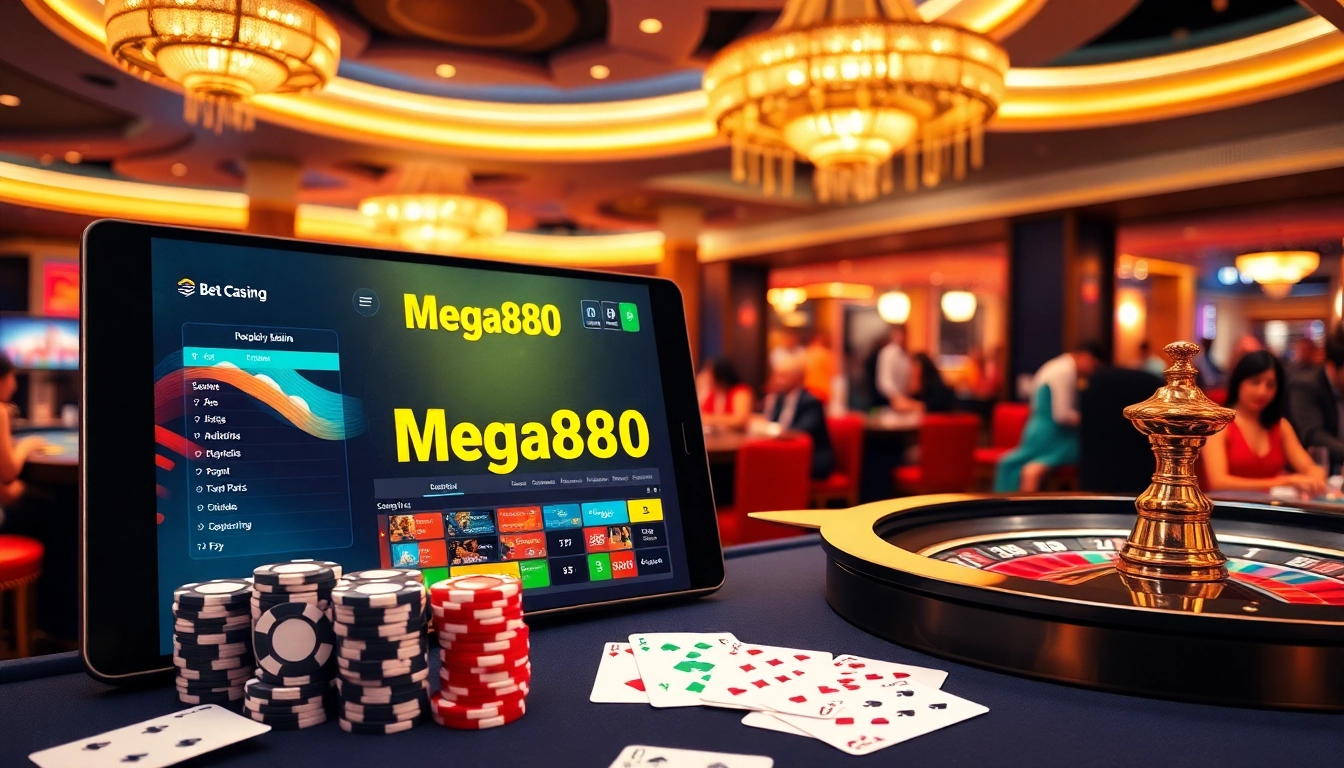 Engage with Mega888 free credit offers at a luxurious casino setting.