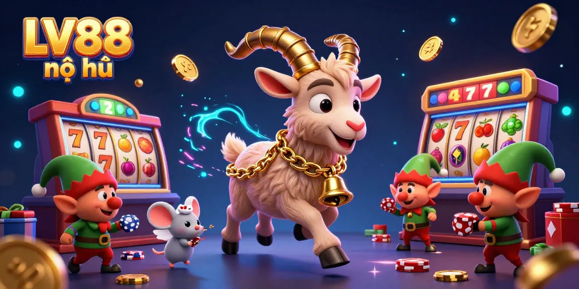 Spin the reels with LV88 nổ hũ in a vibrant 3D casino illustration showcasing gambling excitement.