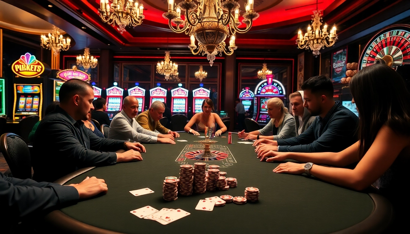Experience high-stakes play at a go8 poker table in a luxurious casino setting.