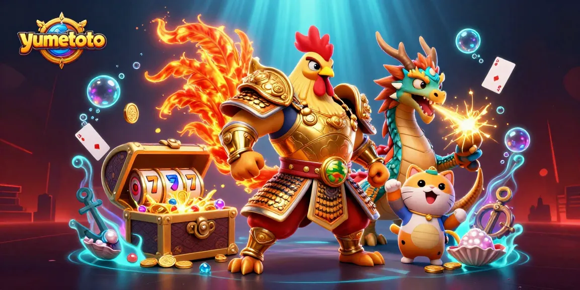 Experience thrilling wins with yumetoto in this vibrant casino adventure illustration showcasing gold, games, and excitement.