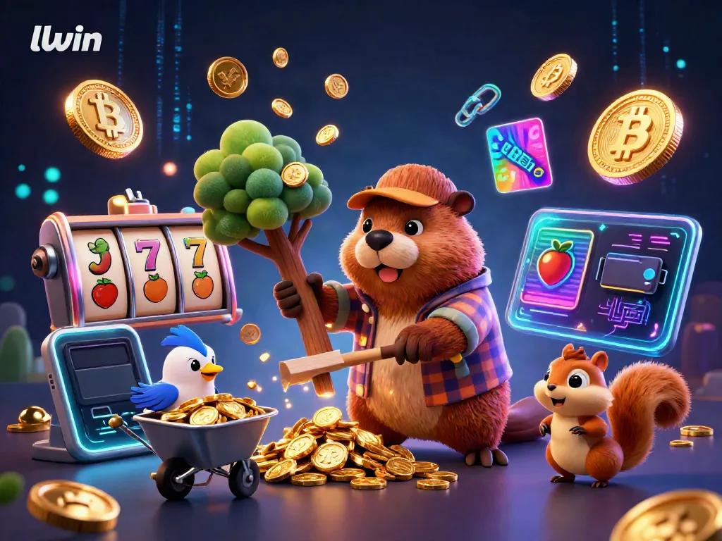 Experience thrilling jackpots with llwin in this lively casino-themed illustration.