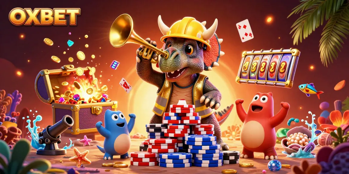 Engage with OXBET's rich 3D gaming experience, showcasing a vibrant casino scene.