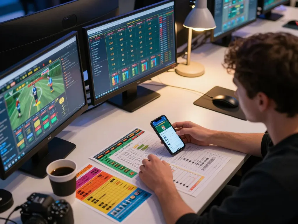 SIN88 online sports betting setup with multiple screens displaying live odds and betting options