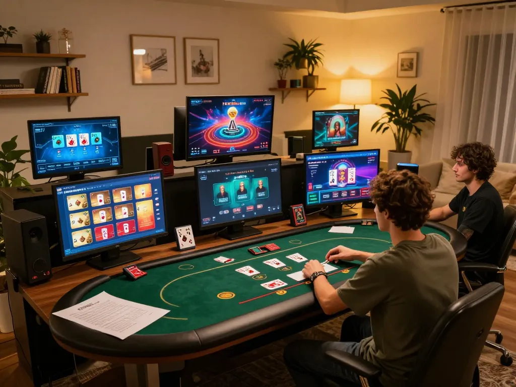 Engaging in tg88 đăng nhâp at home while using a tablet for casino gameplay in a cozy setting