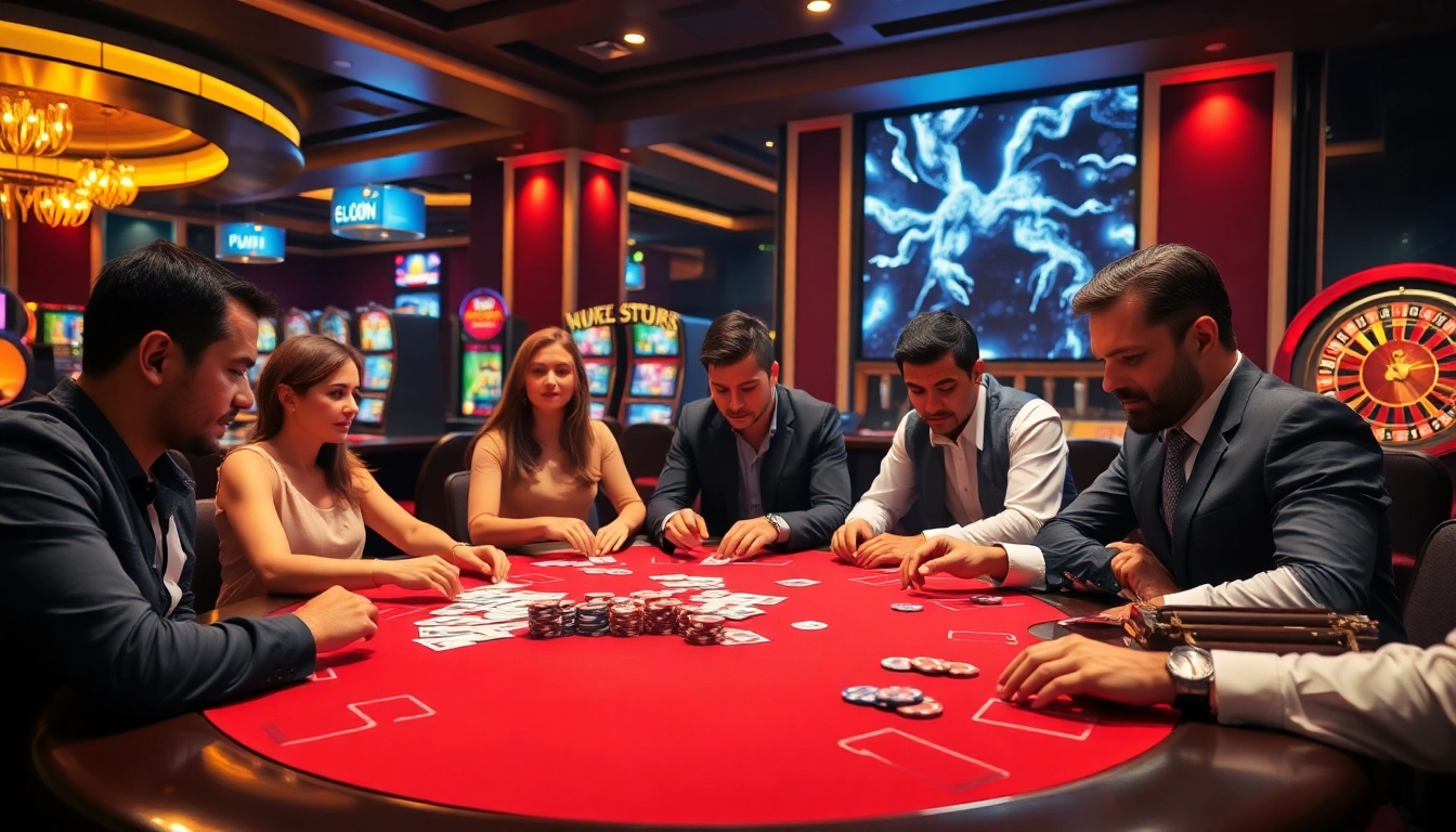 Intensely engaged players at a poker table showcasing the thrilling Alo789 Link experience.
