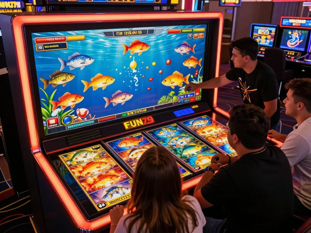 Players engage in intense gameplay at Fun79 jackpot fishing game, showcasing vibrant graphics and strategy