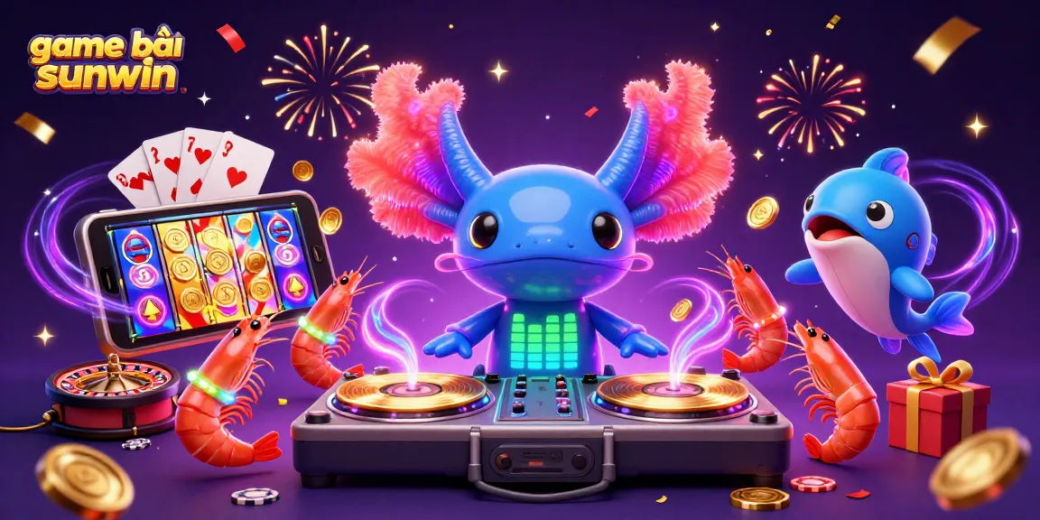 Spin and win with game bài sunwin, featuring a lively underwater casino scene filled with vibrant characters and game elements.
