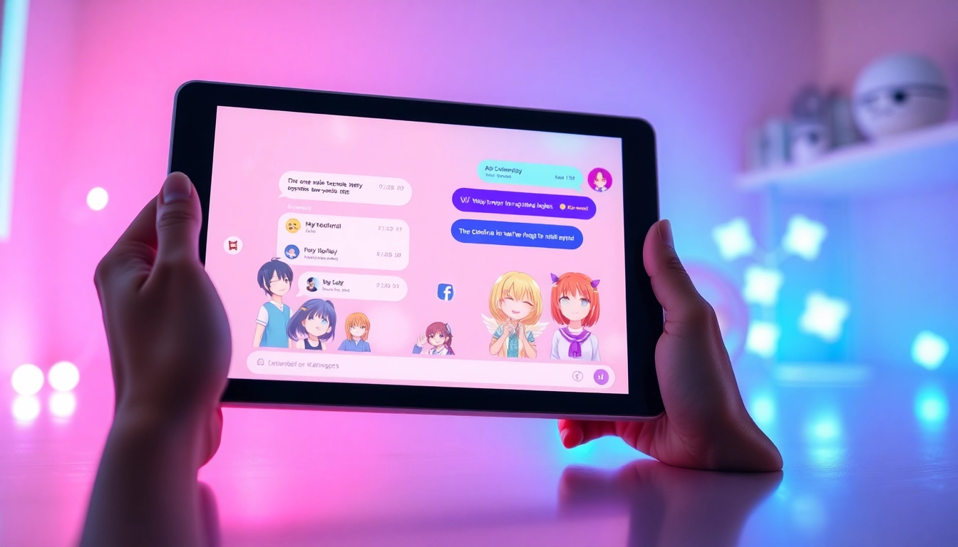 Engaging scene of hentai ai chat interaction showcasing colorful anime characters.