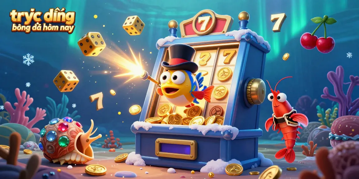 Experience the excitement of trực tiếp bóng đá hôm nay with this vibrant underwater casino scene featuring dynamic symbols and lively characters.