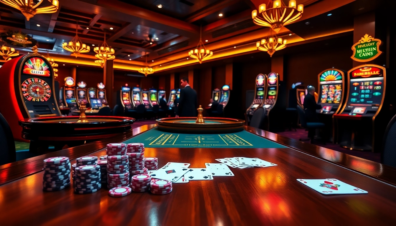 Exciting action at the online casino website UU88 with professional tables and vibrant gaming elements.