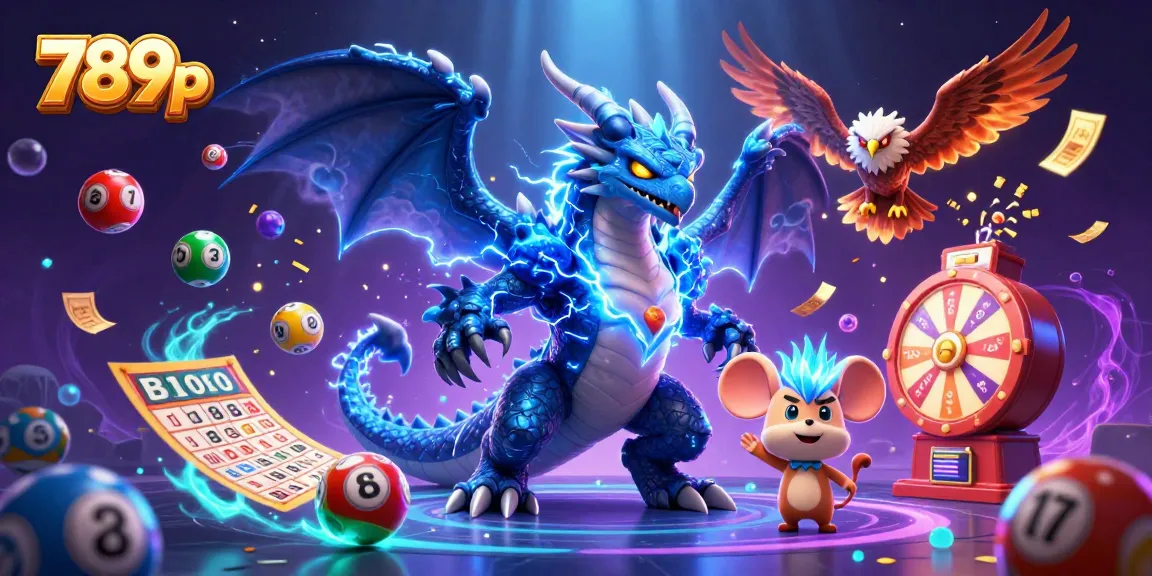Engage in thrilling gameplay at 789p with vibrant lottery balls and 3D casino creatures.