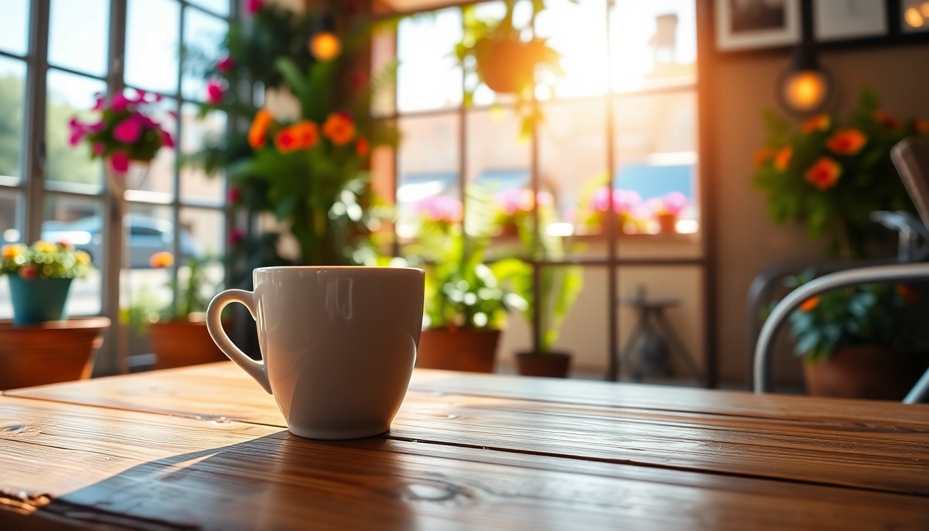 Dégustez un café délicieux dans un Coffee shop lloret de mar rempli de fleurs colorées.