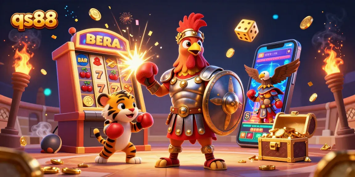Experience the excitement of qs88 with our vibrant 3D illustration showcasing thrilling casino gameplay.