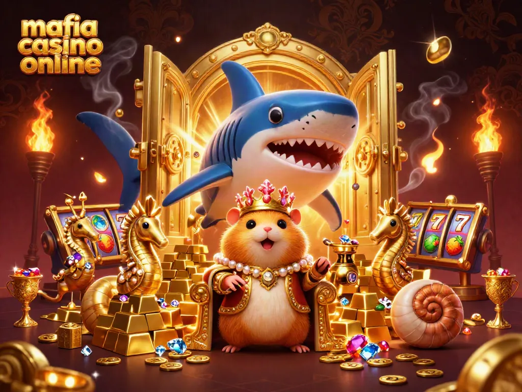 Spin and win at mafia casino online with golden hamster king and treasures!