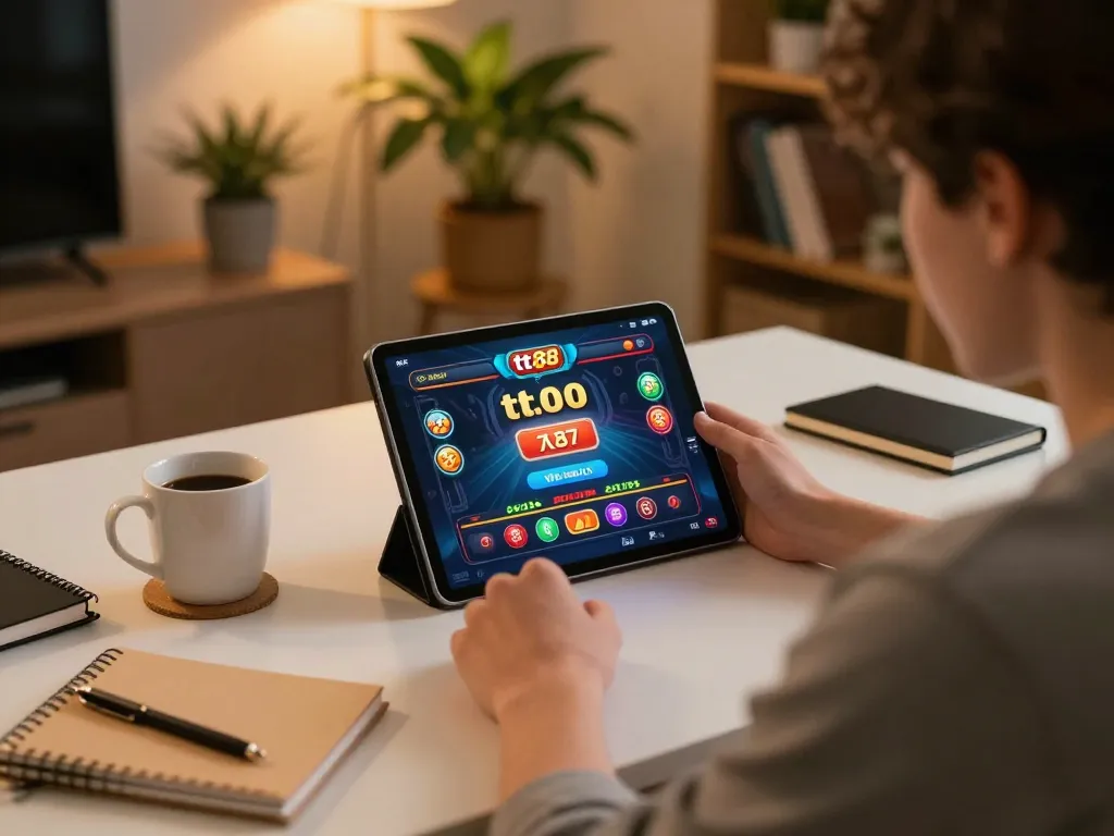 Engaging in strategic gameplay on tt88 online casino with tablets and notebooks