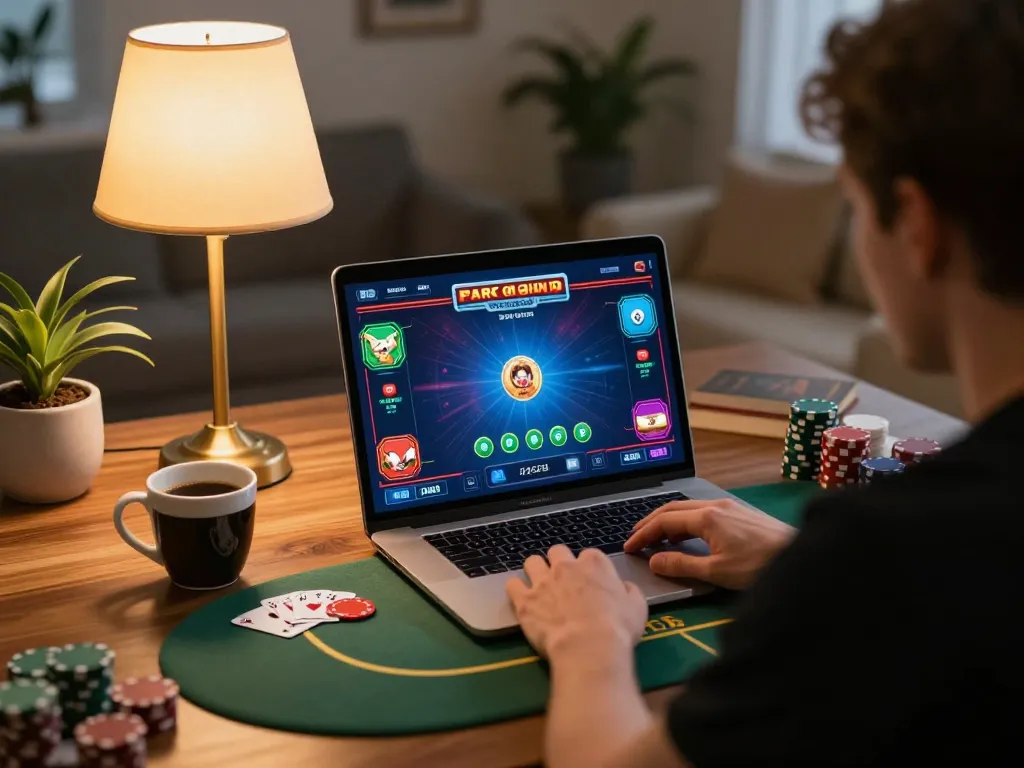 Kuwin online gaming session featuring a player engaging in poker while managing their bankroll