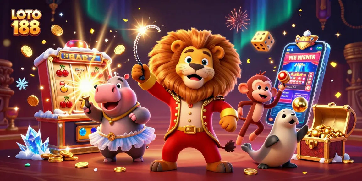 Spin to win at LOTO 188 with vibrant 3D cartoon casino characters and dynamic gaming elements!