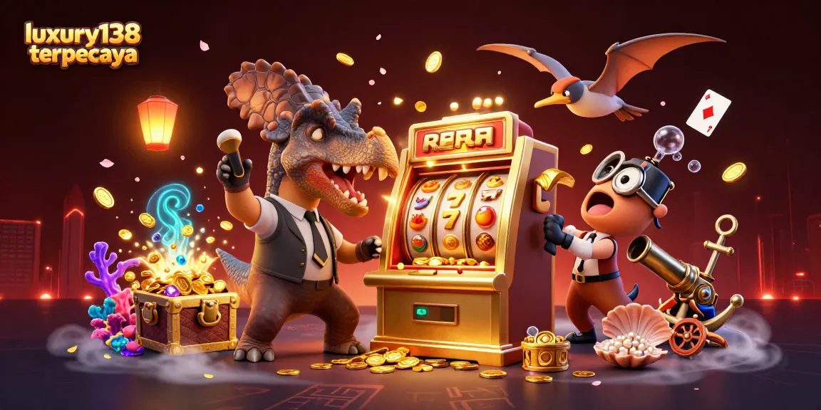 Experience luxury138 terpecaya with a vibrant slot scene bursting with coins and characters in action.